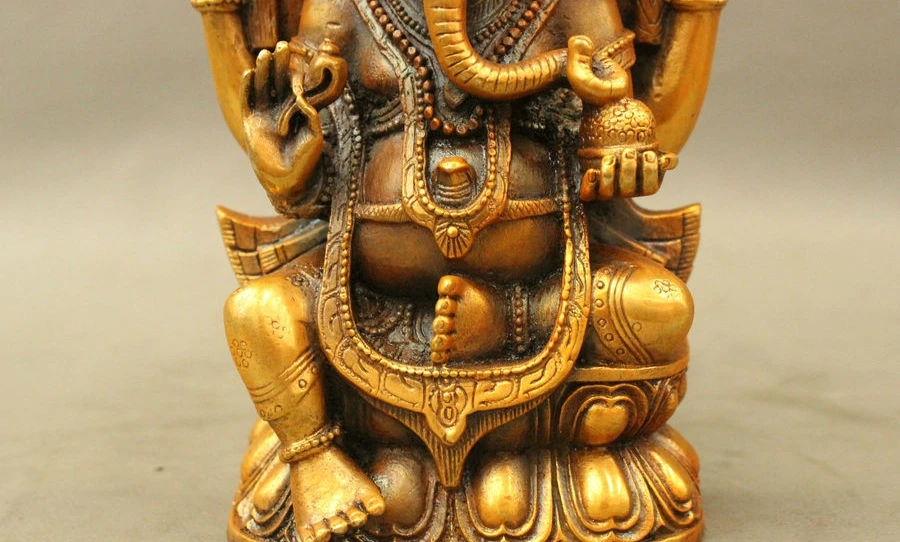 BREZPLAČNA DOSTAVA Tibera Pozlačenega Brona, Ganapati Ganesh Gospod Ganesha Slon Buda Statie Figur