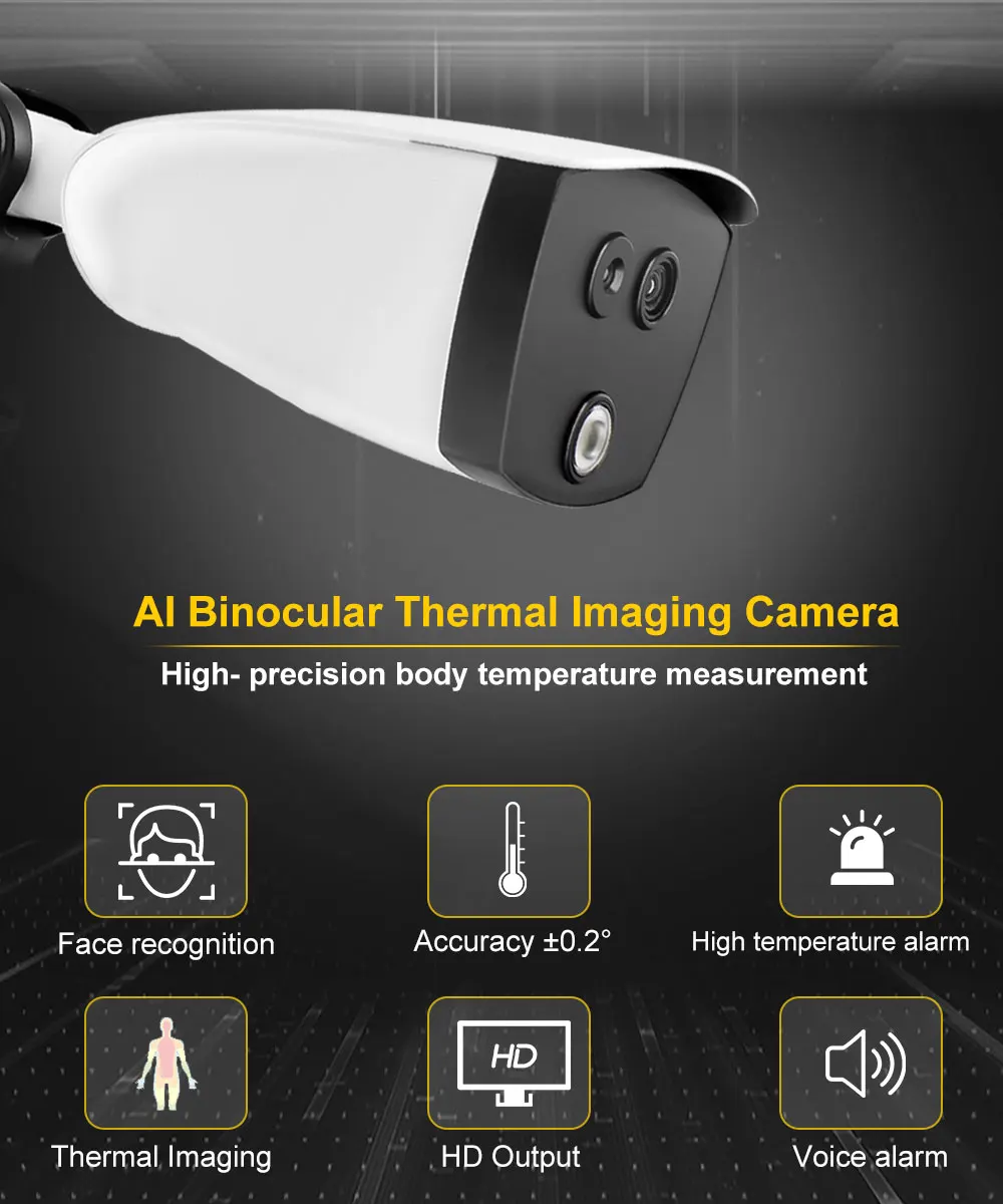 Brezplačna Dostava Toplotne Kamere Prepoznavanje obrazov IP Merjenje Fotoaparat 1080P toplotne slike kamera Termična Kamera temperatura detektiv