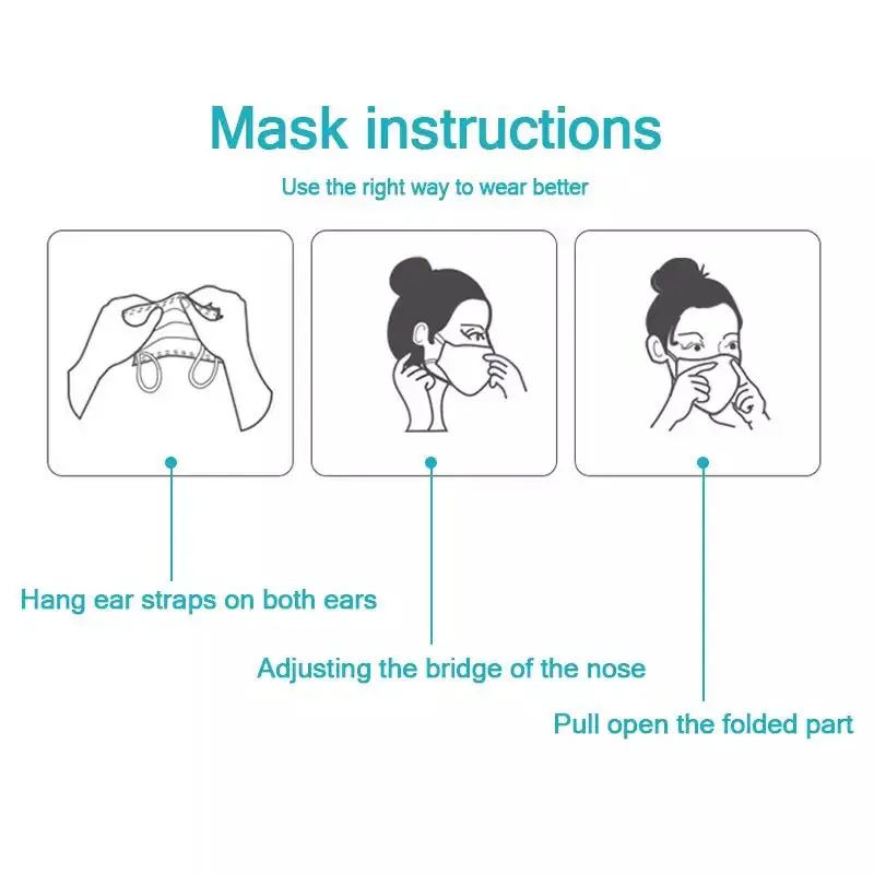 Brezplačna dostava v 24h 3-layer Masko Usta Maske Melt Blown Krpe za Enkratno uporabo mascarilas Maske Earloops Maske mascarillas