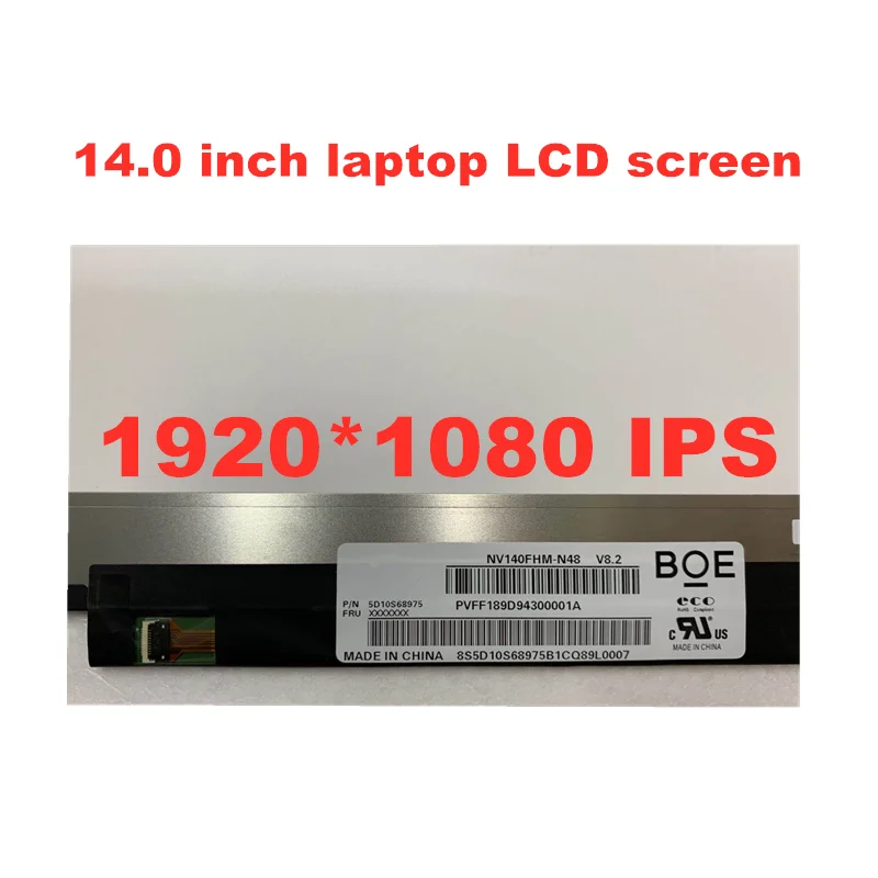 Brezplačna Dostava za 14,0 palčni IPS Prenosni računalnik, LCD Zaslon NV140FHM-N48 LP140WF8-SPR1 LP140WF7-SPC1 N140HAC-EAC 1920 * 1080 eDP Plošča