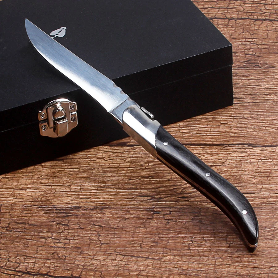Brezplačna dostava za nov izdelek Prostem kampiranje folding nož self-defense prenosni taborjenje orodje, Leseni ročaj Gospodinjski nož