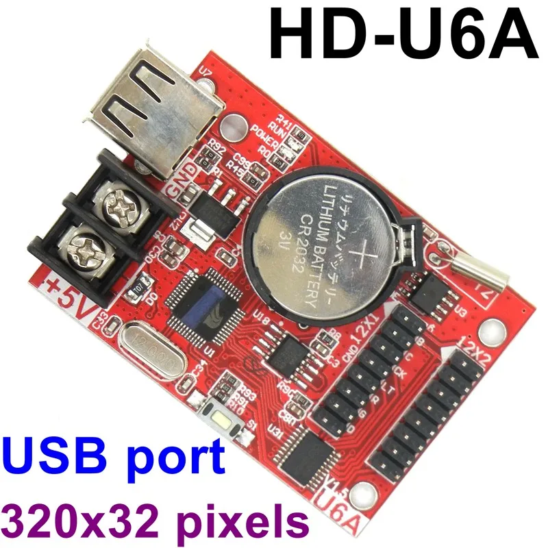 Brezplačno ladje HD-U6A 320x32 slikovnih pik USB LED kontrolna Kartica wireless Asinhroni Krmilnik max 20pcs p10 prikazovalniku podporo