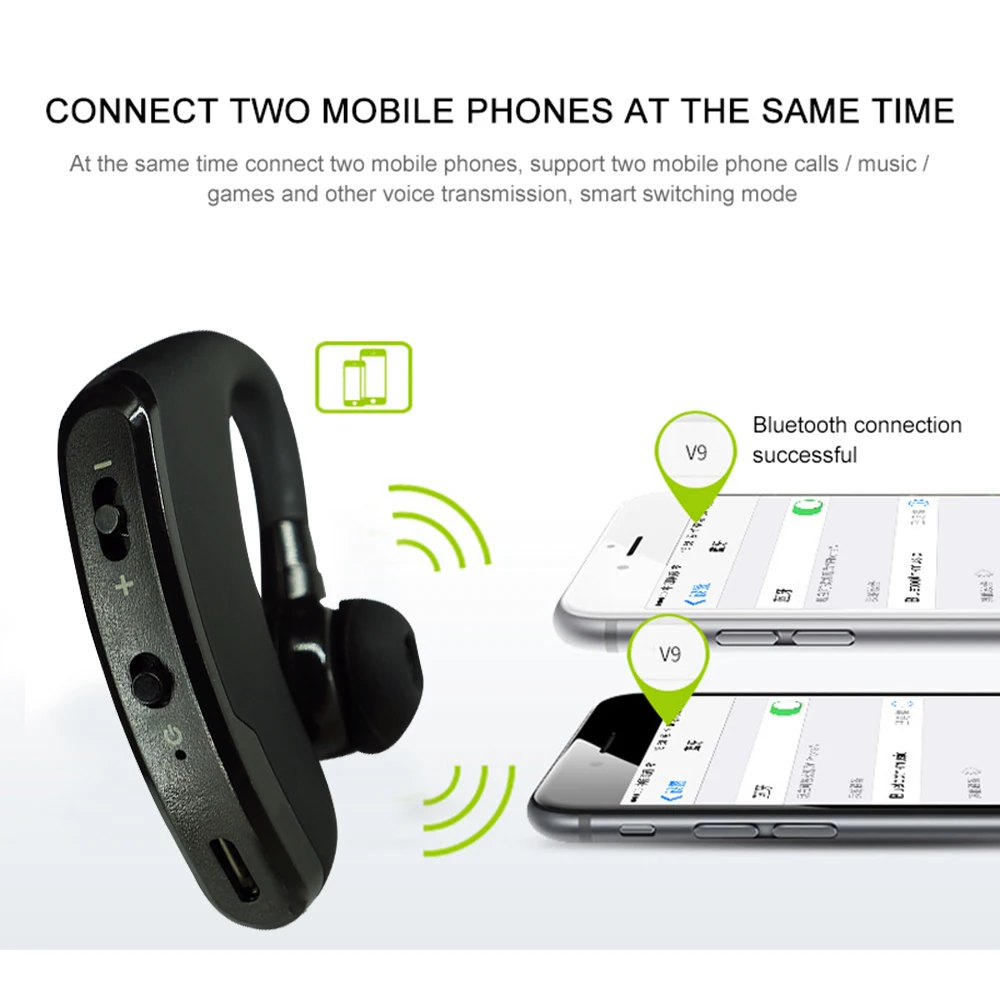 Brezžične Bluetooth Slušalke za Prostoročno Čepkov Poslovnih Šport V-Uho za Vse Pametni 2020 Prvotnih Tovarniških Telefon Dodatki