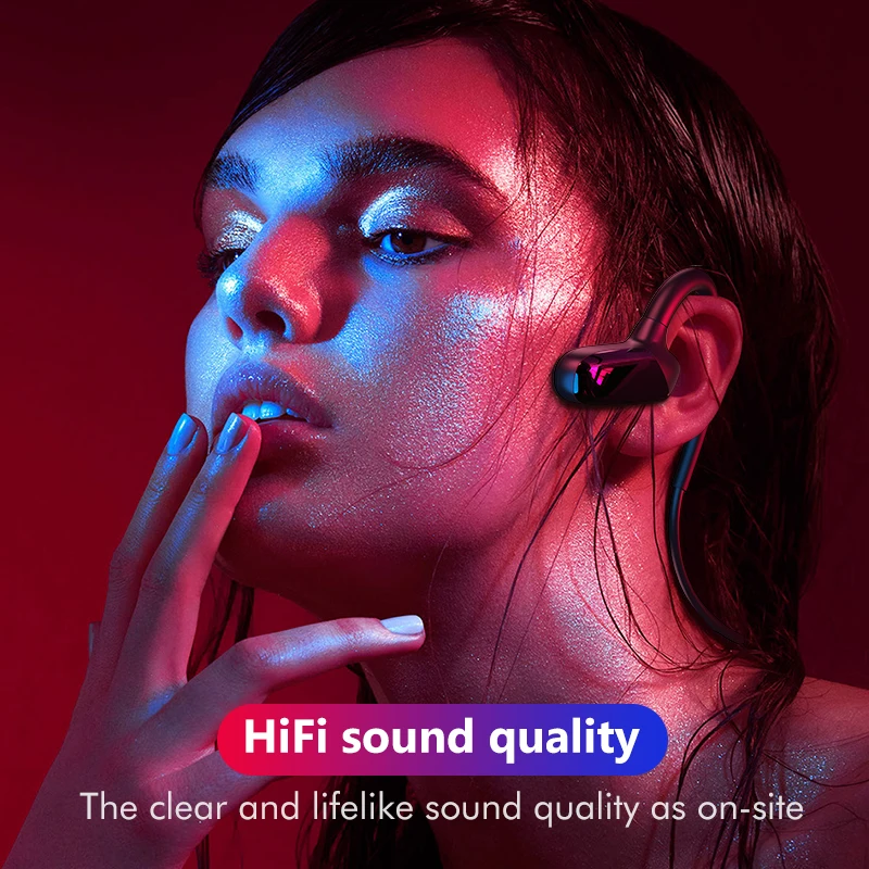 Brezžične slušalke Bluetooth slušalke 6D Prostorski zvok, Ultra Lahka, trup Neckband Šport Slušalke Nepremočljiva Čepkov