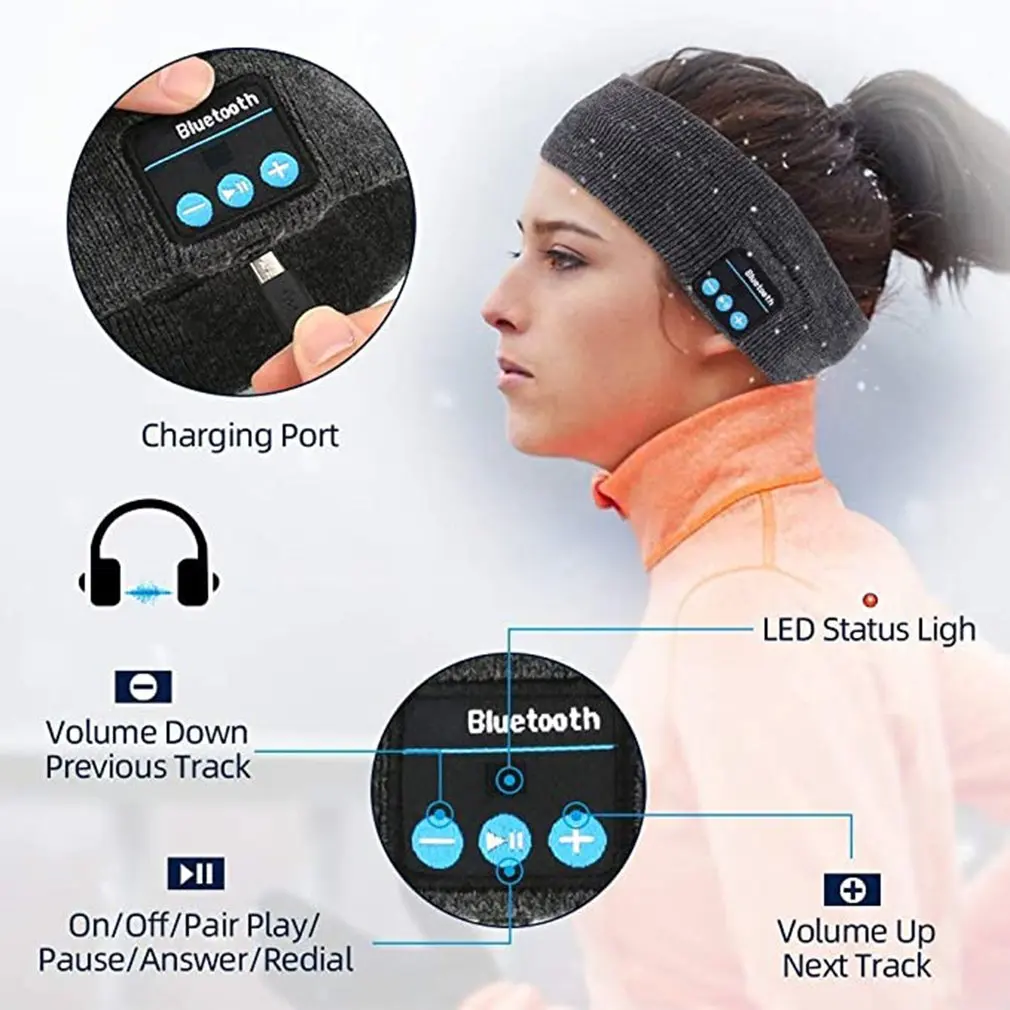 Brezžične Slušalke Bluetooth Šport Glavo Hi-Fi Slušalke Stereo Slušalke Spanja Oči Masko Igralec Z Mic