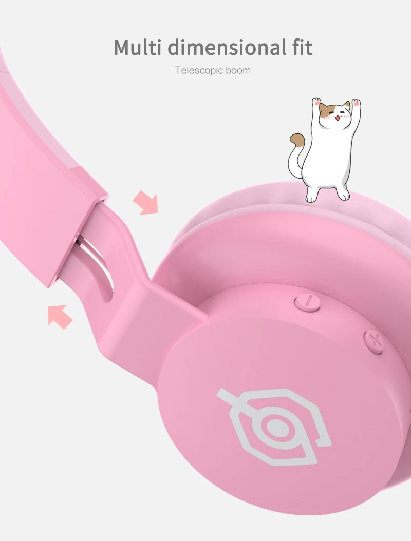 Brezžične Slušalke Bluetooth5.0 Slušalke Mačje Uho Slušalke LED Luči Z Mikrofonom Za Prenosni RAČUNALNIK Telefon Čepkov Brezžične Slušalke