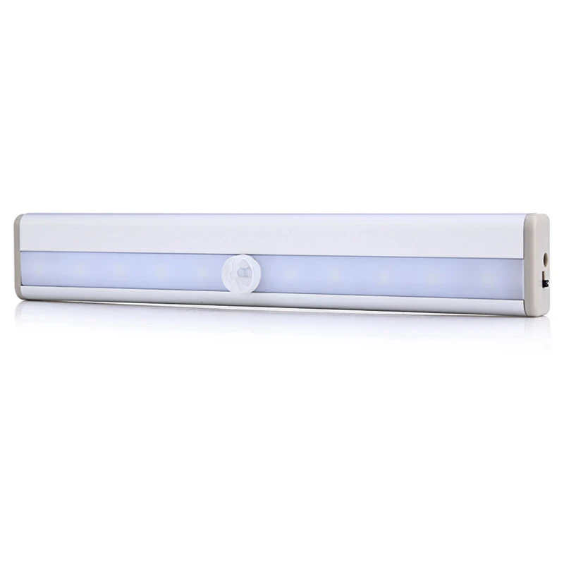 Brezžični 10 LED USB Polnilne Noč Svetlobni Senzor Gibanja Svetlobe Pod Omarico, Omaro Omaro, Kuhinja Senzor Svetlobe Žarnice