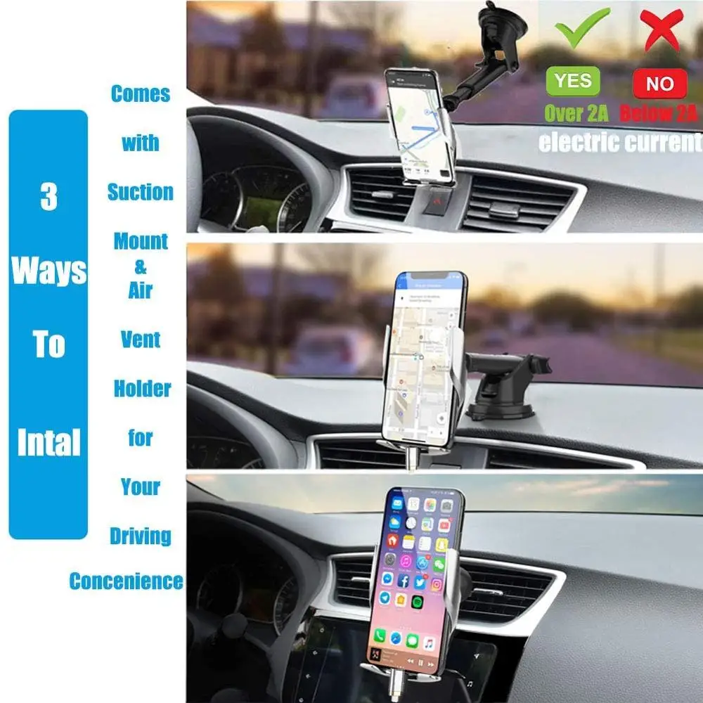 Brezžični Polnilnik 15W Qi Hitro Polnjenje Avtomobila Mount Avtomatsko Vpenjanje Zraka Vent Držalo za Telefon za iPhone 12 11 XS X 8 Samsung S10 S20