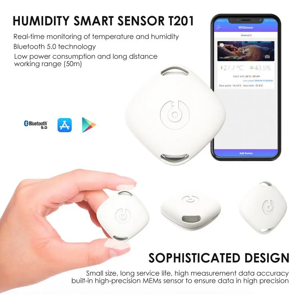Brezžični Termometer Bluetooth Higrometer Za Android / IOS Notranja Zunanja Temperatura Vlažnost Meter Alarm