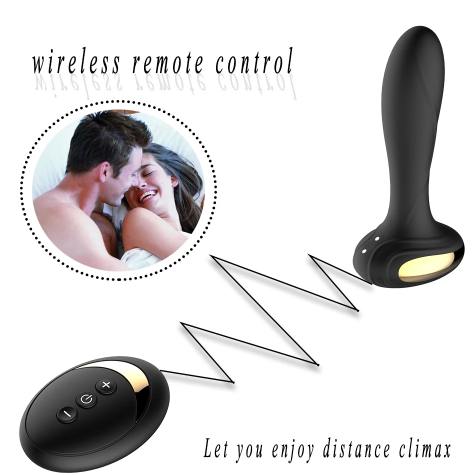 Brezžično Daljinsko Ogrevanje Sex Igrače 10 Način Vibracij Moški Prostate Massager G-Spot Stimulator Rit Čepi Za Sex Vibrator Q55