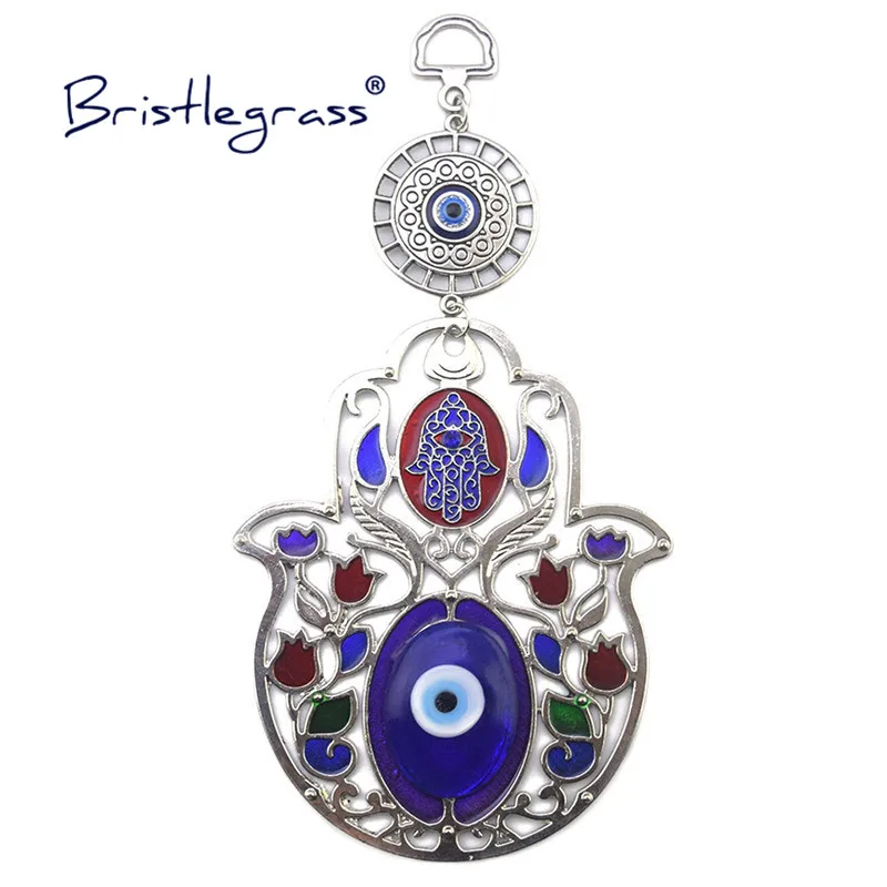 BRISTLEGRASS turški Modra Zlo Oko Rose Cvet Hamsa Strani Amulet Lucky Charm Steni Visi Obesek Blagoslov, Varstvo Darilo Dekor