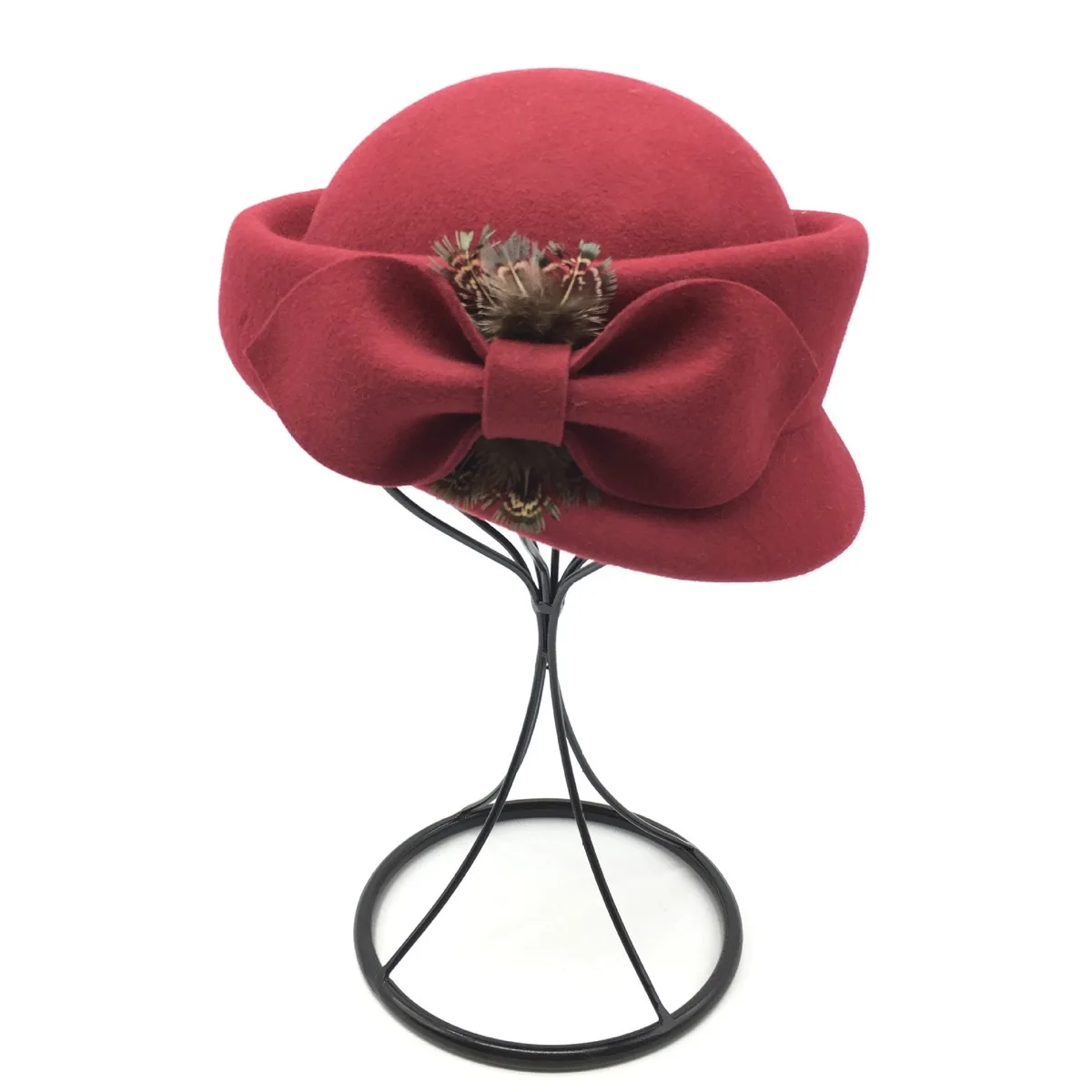 Britanski stil Trdna retro Hypotenuse slikar skp jeseni, pozimi ženske volne baretka stevardesa skp poroko Cerkev Formalno klobuk