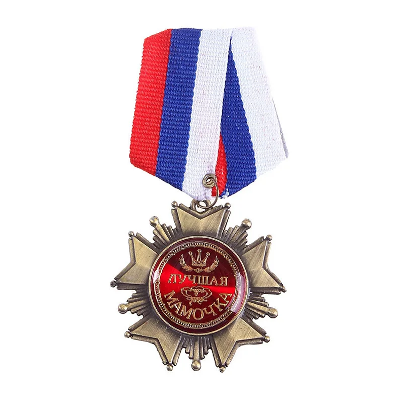 Bron kovinske zaponke broška vitez značko pin,Rusija Kovinske zaponke Medaljo mati dan darilo za najboljšo mamo ženske oblačila dekoracijo