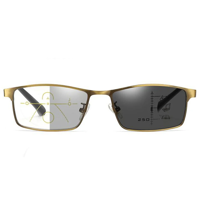 Brušena Okvir Photochromic Progresivna Multifokalna Obravnavi Očala Moških Anti-Modra Presbyopic Očala Smolo Spomladanski Tečaj Gafas 2.5