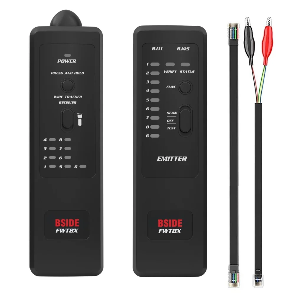 BSIDE FWT8X RJ11/45 Lan Ethernet Telefonske Žice Tester Omrežni Kabel Tracker Detecteur Finder Telekomunikacije Orodje Elektrificiranih Delo 60V