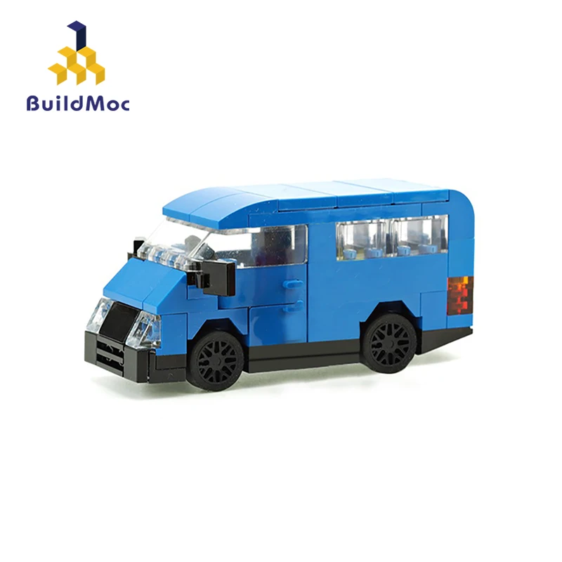 BuildMoc Tehnika Avto Igrače Mini Modra Tovornjak Model gradniki MOC Mesto Transporter Vozil Izobraževalne Igrače Za Otroke Darilo