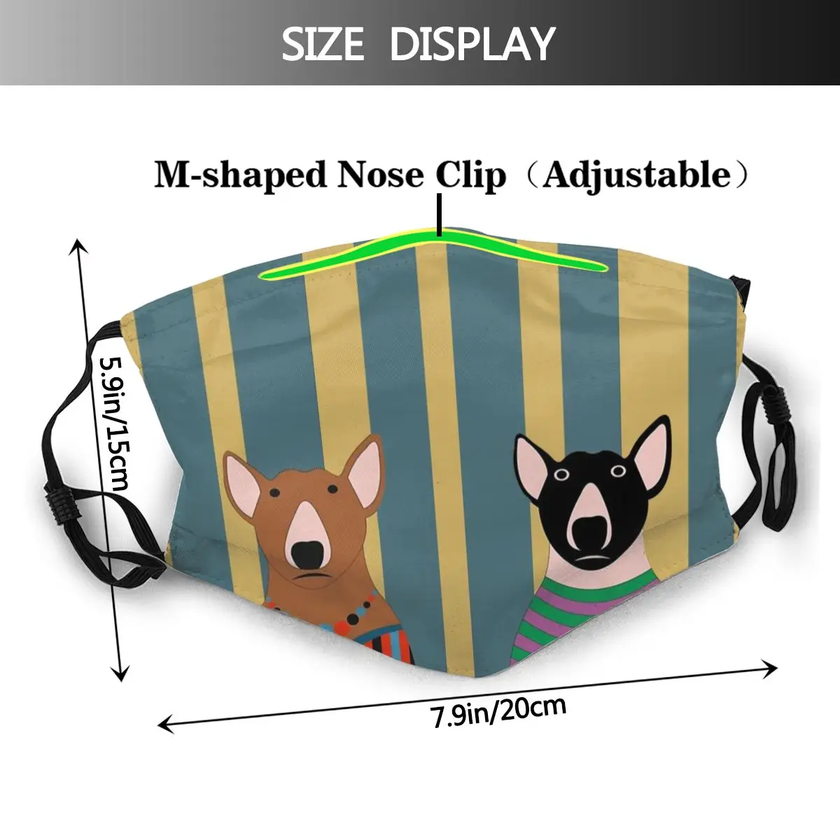 Bull Terier Unisex Večkratno uporabo Masko Pes Živali Anti Meglica Dustproof zaščitni Pokrov Respirator Žarilna Maske z Filtri