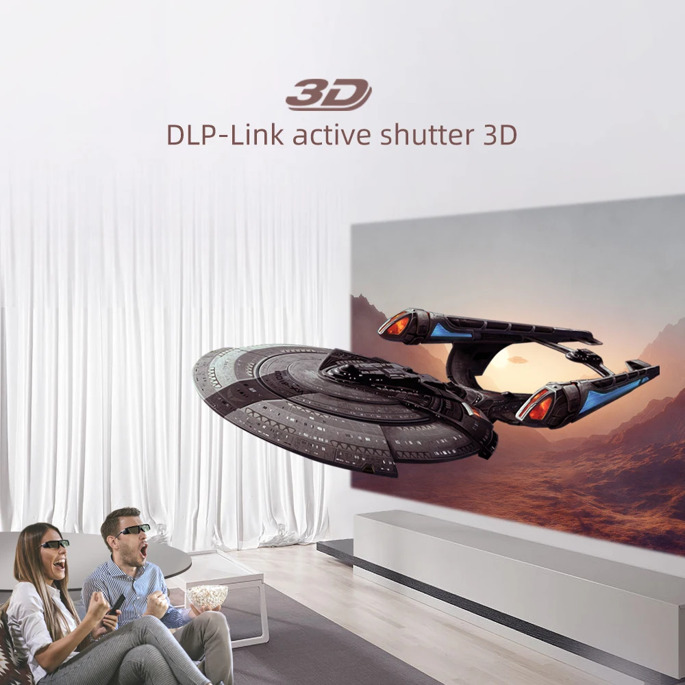 BYINTEK GL1800 3D Stekla za DLP 3D Projektor NLP U50 U30 P12 R19 R15 DLP-Link Aktivnega Zaklopa Resnično Šokantno 3D