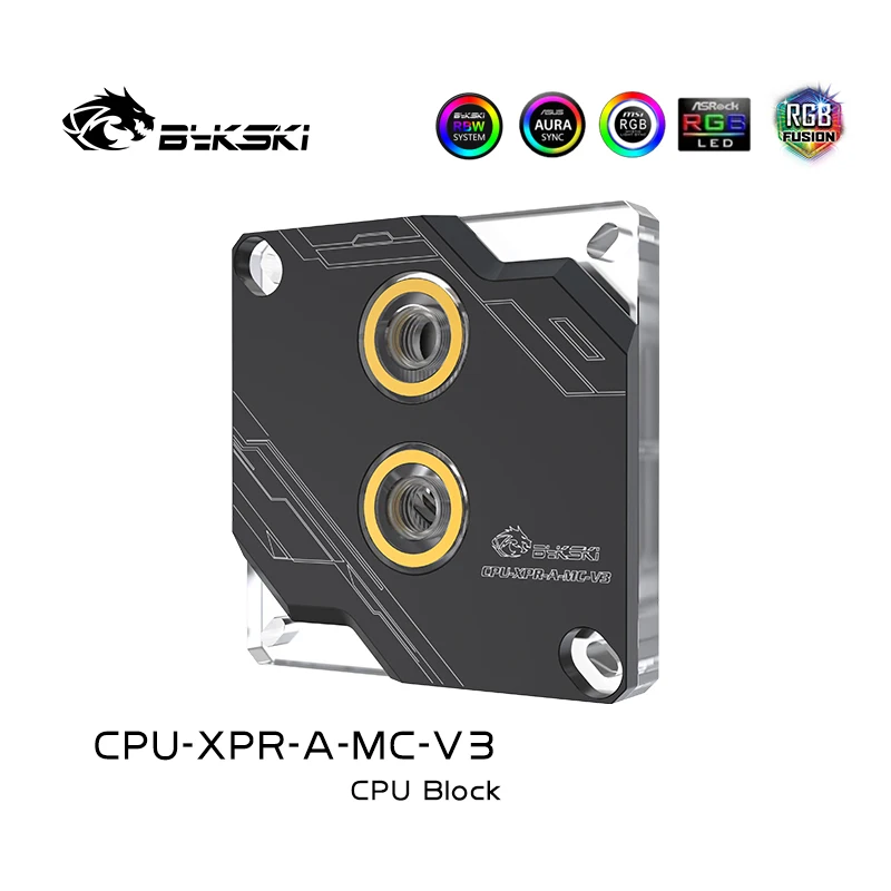 Bykski CPU-XPR-A-MC-V3 CPU Vode Blok za Intel 115X 1366 2011 2066 Črna/Srebrna RBW(5V) vode, hladilnik, Tekočinsko Hlajenje