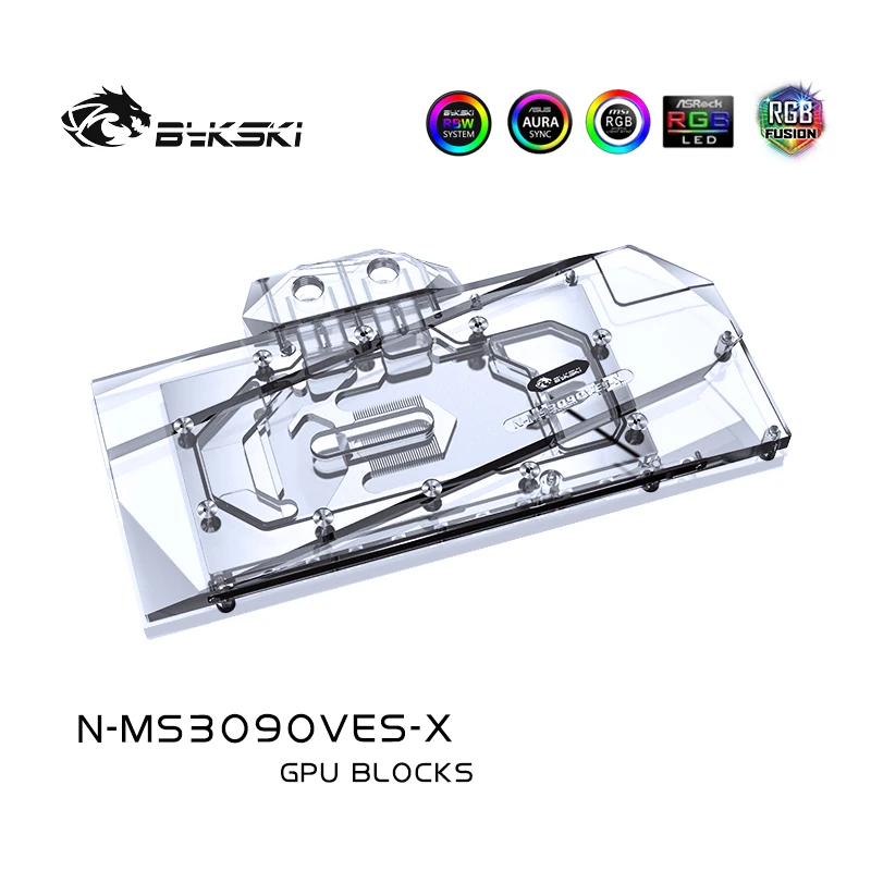 Bykski GPU Vode Blok Za MSI Geforce RTX 3080/3090 VENTUS 3X 10 G/24G OC, Polno Kritje Watercooler Ne Nazaj Plošče ,N-MS3090VES-X