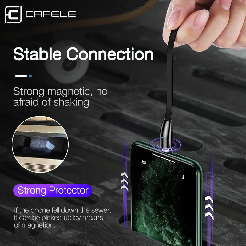 Cafele Zložljive Magnetni USB Kabel Za iPhone Polnilec Micro USB Tip C Kabel Za Huawei Xiaomi Samsung S10 3A Hitro Polnjenje