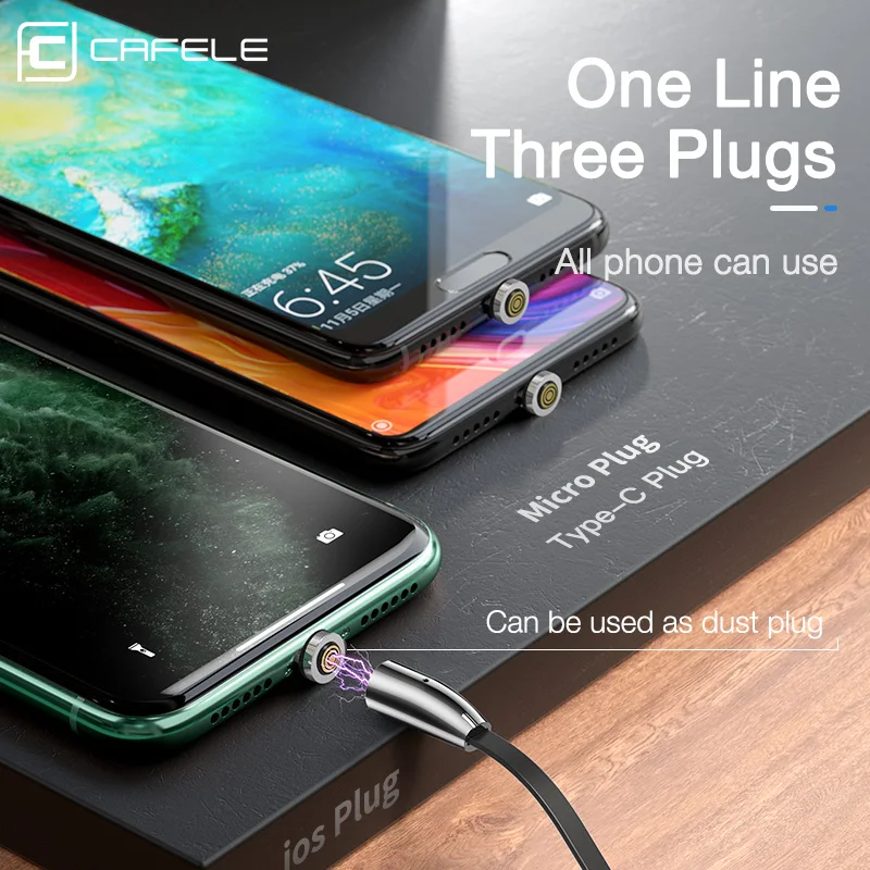 Cafele Zložljive Magnetni USB Kabel Za iPhone Polnilec Micro USB Tip C Kabel Za Huawei Xiaomi Samsung S10 3A Hitro Polnjenje