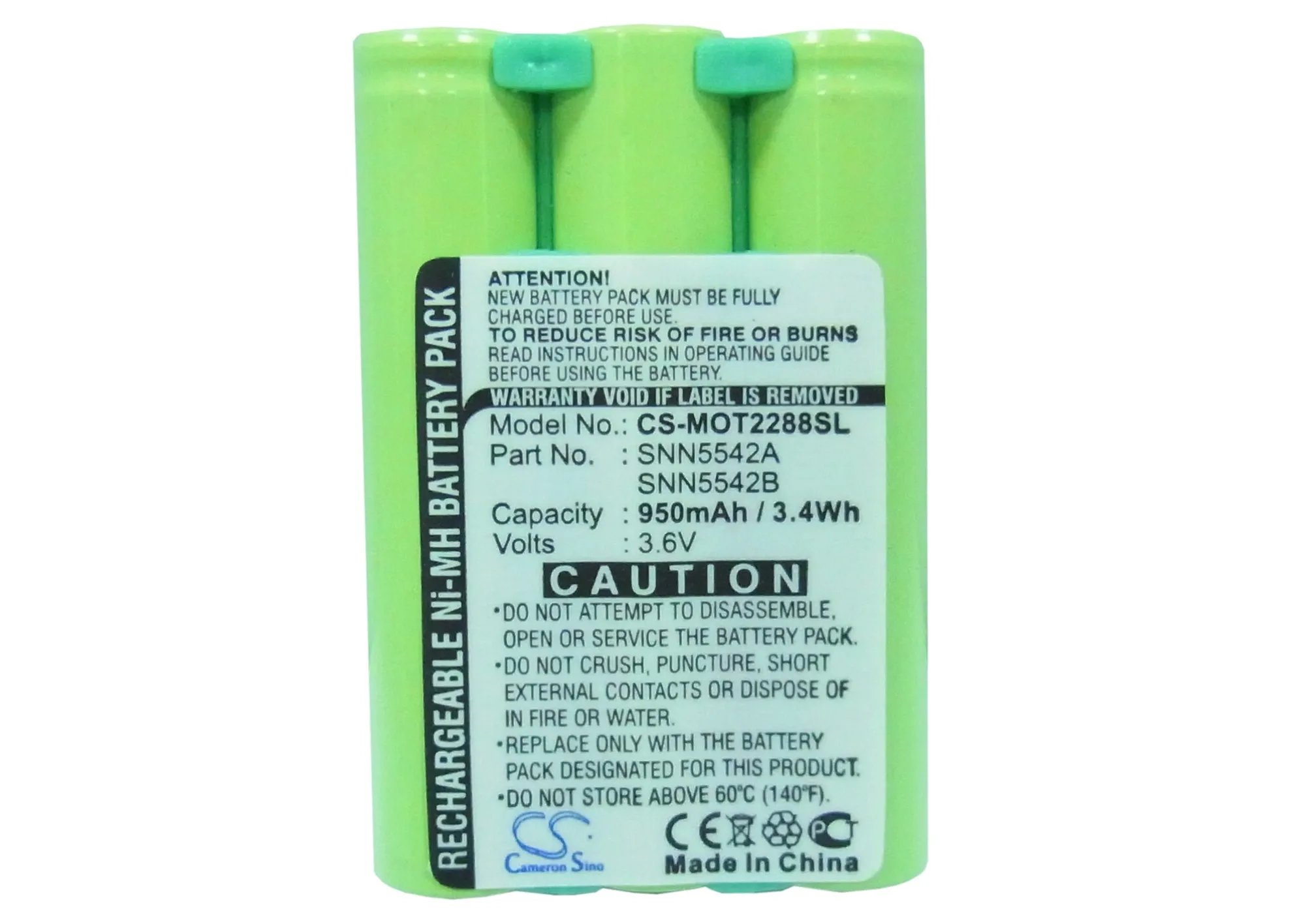 Cameron Kitajsko 950mAh Baterije SNN5542A za Motorola M2090,T2088,T2260,T2267,T2282,T2287,T2288,T2290,T2297,T2298, T2390,V2260,V2267