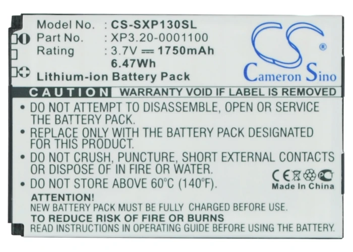 Cameron Kitajsko Visoke Kakovosti 1750mAh Baterije XP3.20-0001100 za Sonim/Socketmobile Oklep XP3400, XP5560 Vijakov, XP5560 Stavke