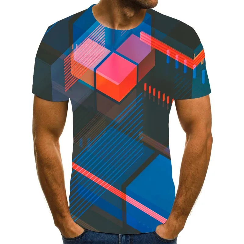 Camiseta tridimensional vortex par hombre, camiseta estampada 3D de verano con cuello redondo, camiseta Priložnostne divertida diaria