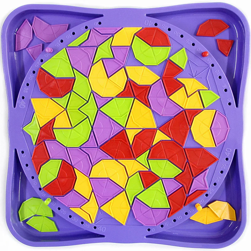 Candice guo plastične igrače puzzle igra krovu geometrijo obliko tekmo pisane namizja igra baby darilo za rojstni dan božično darilo 1box