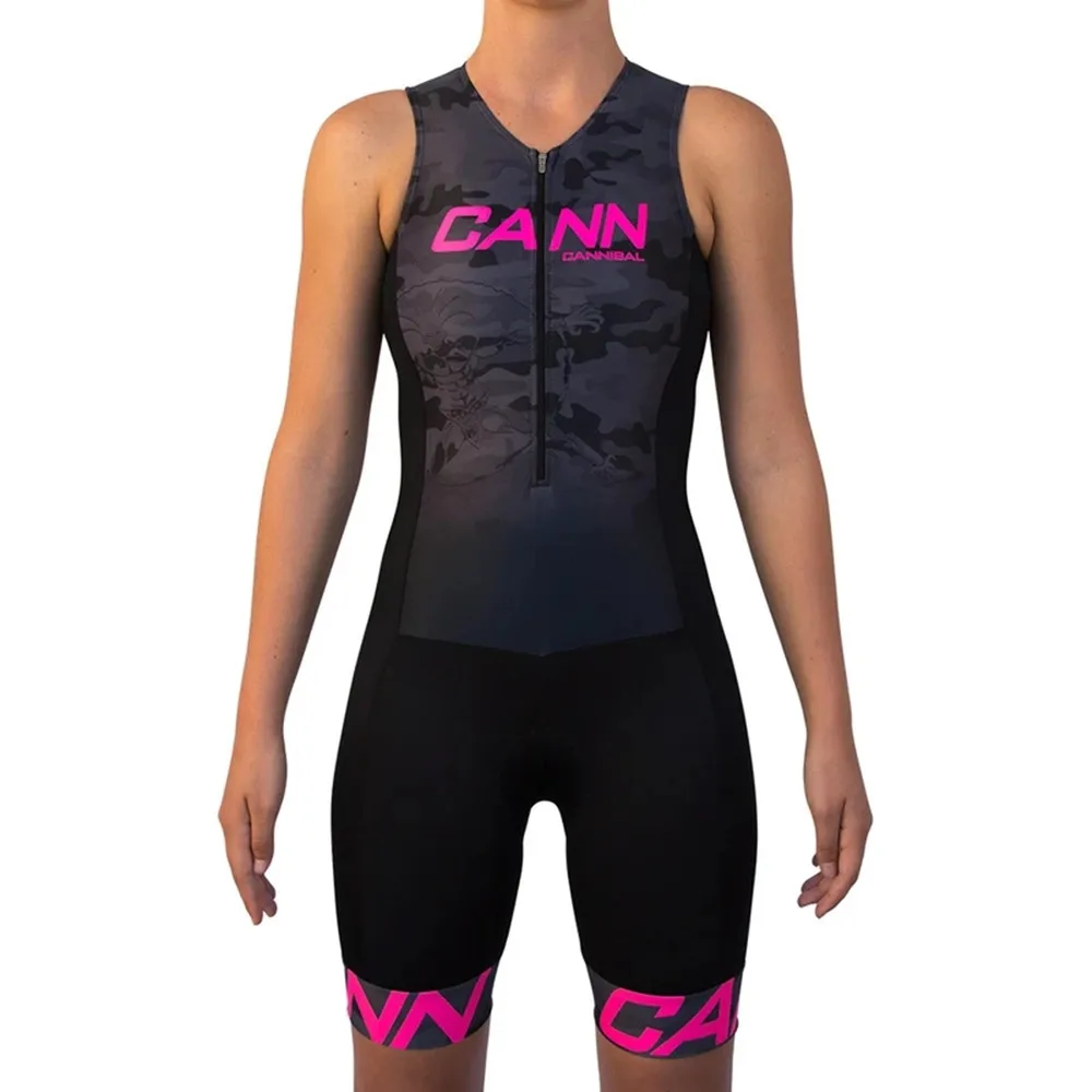 CANNIBAL Pro Team 2020 Triatlon Obleko Ženske Plavati telo komplet za Kolesarjenje brez rokavov sleeve Jersey Skinsuit Jumpsuit kolesarske dirke oblačila