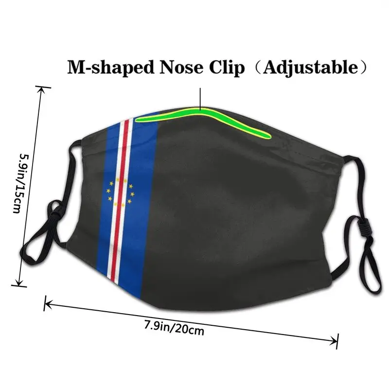Cape Verde Trak Zastavo Masko Moških Anti Meglica, Prah, Maska, Zaščitni Pokrov Respirator Non-Enkratno Usta Žarilna