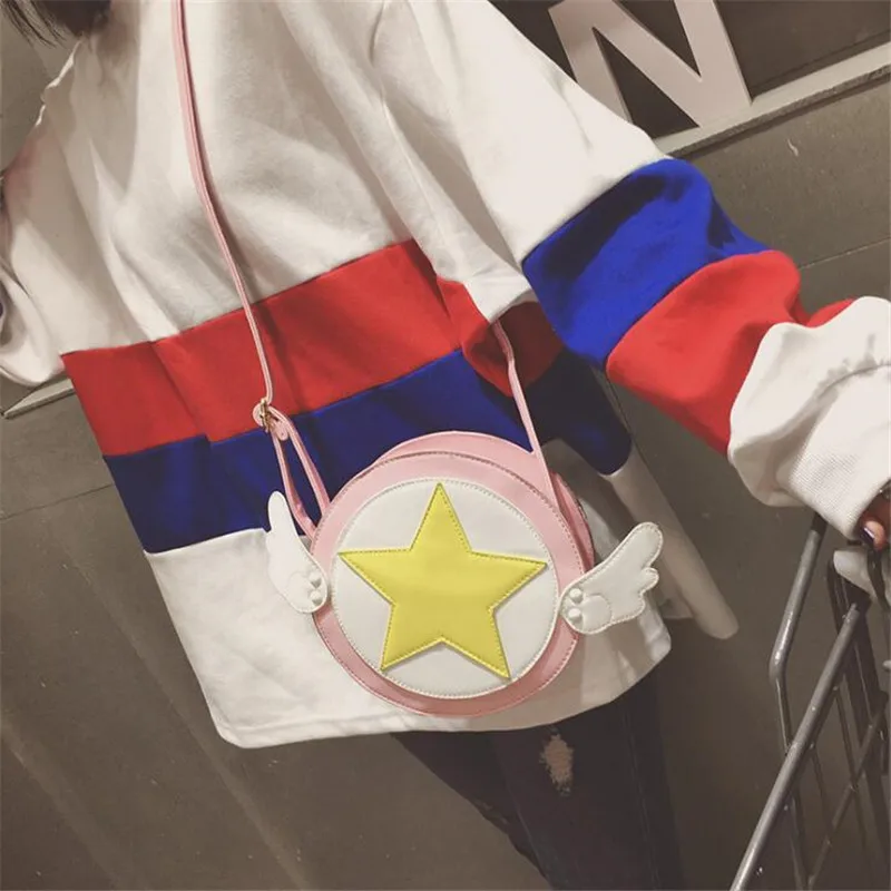 Cardcaptor Sakura Torba Cosplay Kostumi, Rekviziti Roza PU Srčkan Fancy Dama Dekle Messenger Bag Japonski Slog Lolita