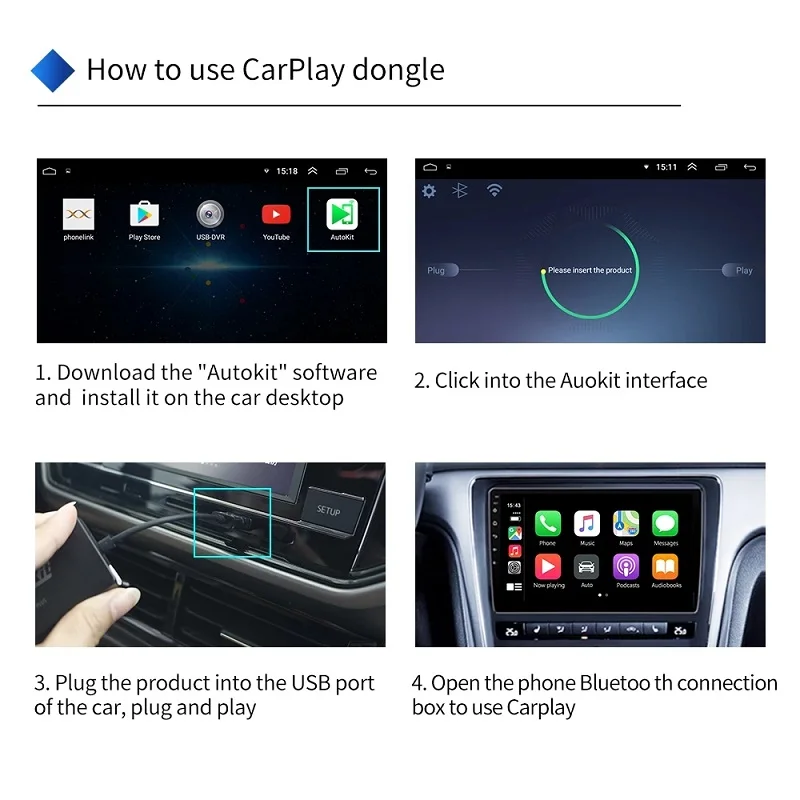 Carlinkit USB Žična Smart Auto Carplay Ključ za Android Avtomobilsko Navigacijo za Apple Carplay Modul Pametnega Telefona Carplay Adapter