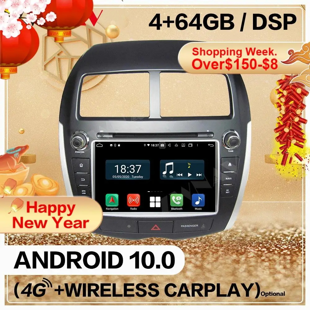 Carplayer 128GB Za Mitsubishi ASX 2010 2011 2012 2013 Android Multimedijski Predvajalnik Avdio Radio, GPS Navi Vodja Enote Auto Stereo