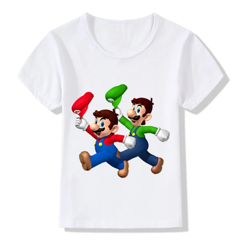 Cartoon Super Mario Luigi Z Otroki Smešno T-shirt Baby Fantje Dekleta Poletje Priložnostne Vrhovi majica s kratkimi rokavi Otroci Oblačila,ooo5175