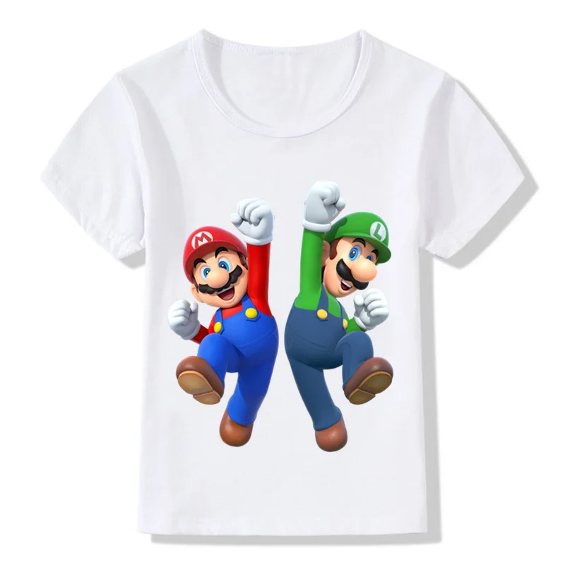 Cartoon Super Mario Luigi Z Otroki Smešno T-shirt Baby Fantje Dekleta Poletje Priložnostne Vrhovi majica s kratkimi rokavi Otroci Oblačila,ooo5175