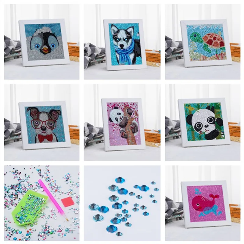 Cartoon Živali Panda Pes Diamond Slikarstvo Kompleti za Otroke Otroci Soba Dekor 5D Vezenje Navzkrižno Šiv Steni Visi Slika