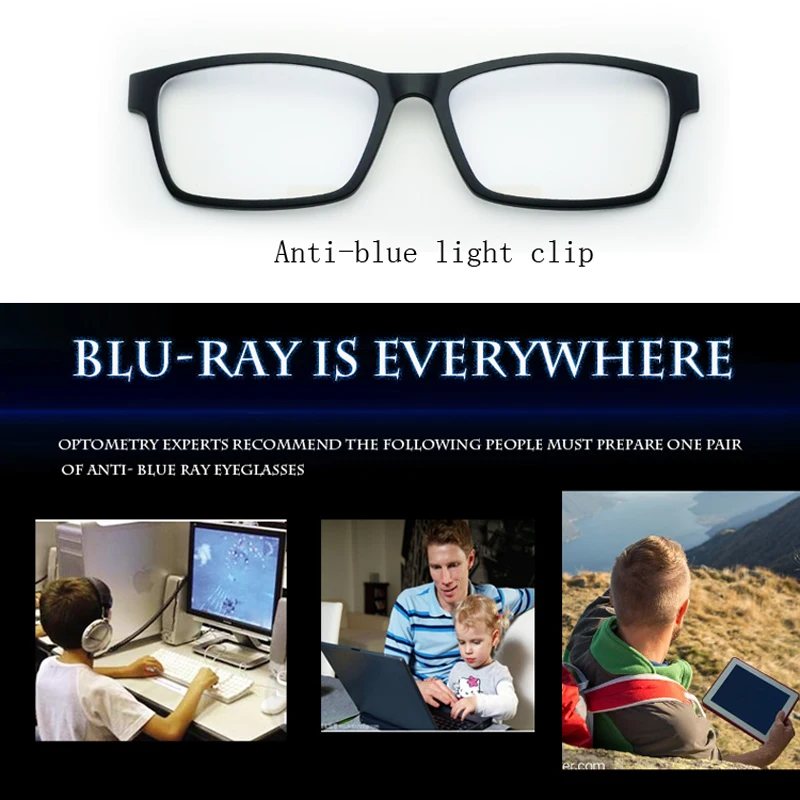 Celoten Okvir moška Očala Nočno Vizijo Očala Anti-modra Tekmo Magnet Posnetek na sončna Očala za Kratkovidnost Sevanja Polarizirana PEL2076