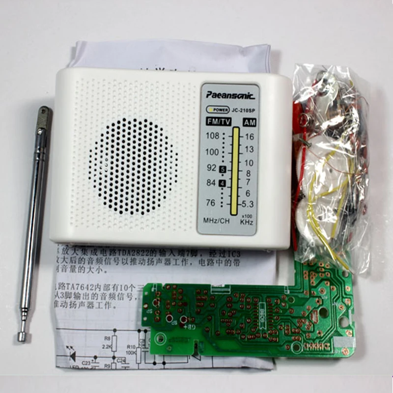 CF210SP Prenosni FM AM Radio DIY Deli AM/FM Stereo Radio Vgradnjo DIY Elektronskih Sestaviti Set Komplet Za Učenca