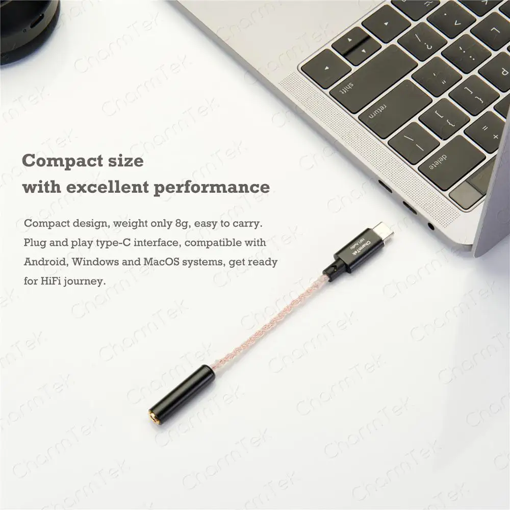CharmTek USB C Hi-Fi Avdio Prenosne Slušalke Ojačevalnik,Qualcomm 32-bit DAC Slušalke AMP za Slikovnih pik, 4 Opomba 10 iPad Pro Onplus 7