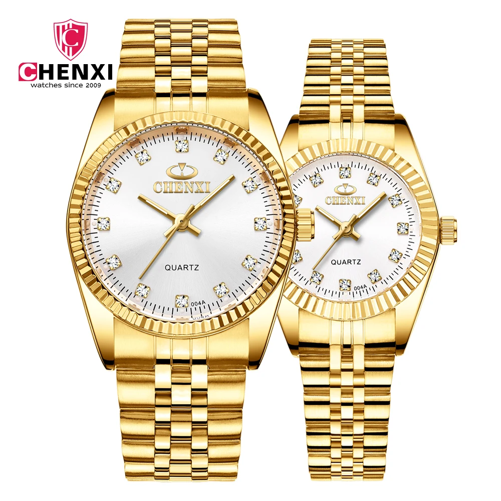CHENXI Nekaj Watch Moški Ženske Top blagovne Znamke Luxury Gold Ure Moda Nepremočljiva iz Nerjavečega Jekla, Ura Reloj Mujer Reloj Hombre