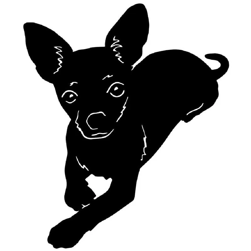 Chihuahua Ljubljenčka Psa Avto Nalepke Srčkan Vinilne Nalepke Avto Styling Tovornjak Oprema za zaščito pred soncem Nepremočljiva Črna/bela, 15 cm*13cm
