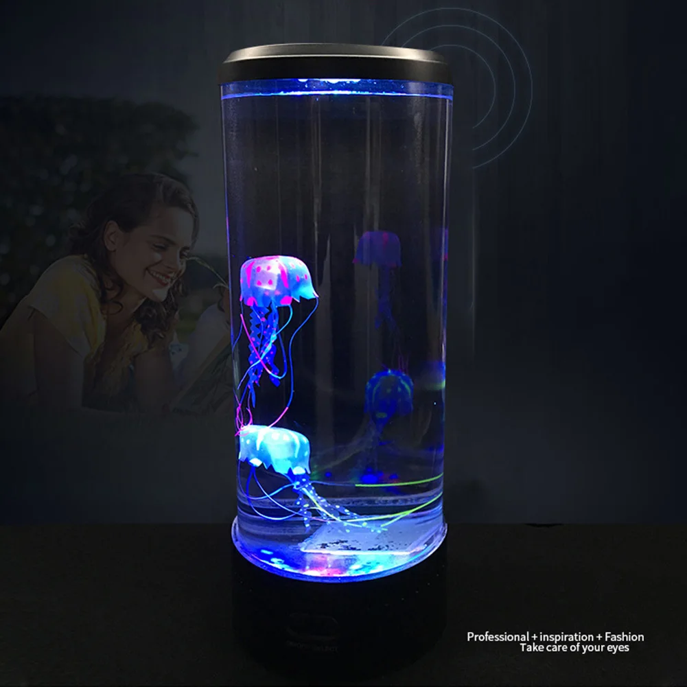 Childen Namizje Akvarij Razpoloženje ob Postelji Svetilko Hipnotik Meduze Sproščujoče Vzdušje LED Noč Svetlobe Barva Spreminja, USB Pogon