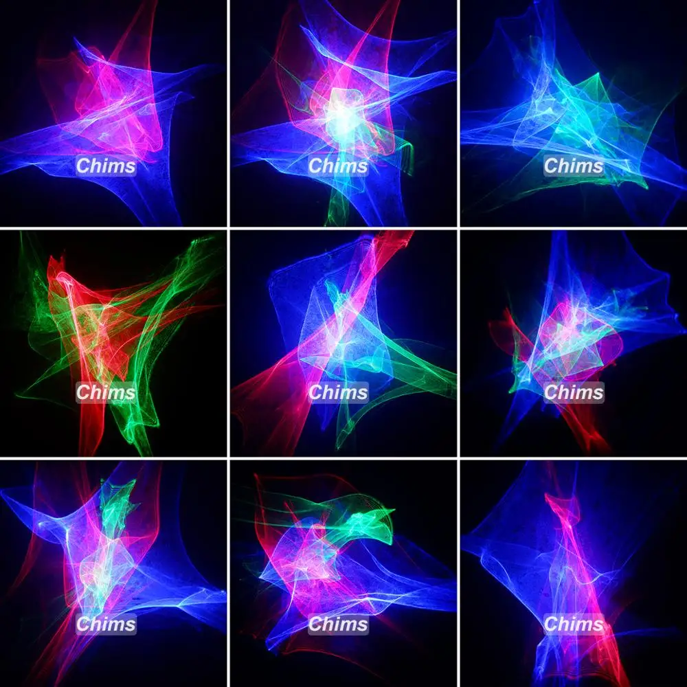 Chims DJ Lasersko Svetlobo RGB Aurora z Modro LED Barvita Dekoracija Sistem Stranka Razsvetljavo Glasbeni Festival Disco, Show Dance Club Bar