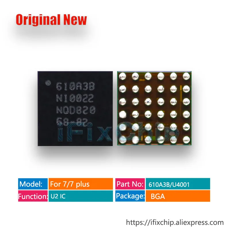 Chip 100 kozarcev/veliko Izvirno novo 610A3B 36pins polnilnik USB polnjenje ic, čip za iPhone 7G 7 U001 PLUS 7plus 7P 7+ na krovu
