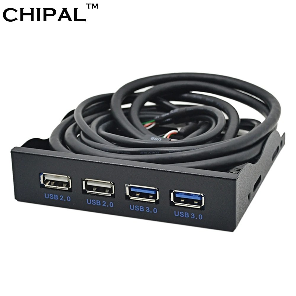 CHIPAL 4 Vrata USB 2.0, USB 3.0, Sprednji Plošči Hub USB3.0 Splitter Notranji Combo Nosilec Napajalnika za RAČUNALNIK Desktop 3,5-Palčni Disketni Bay