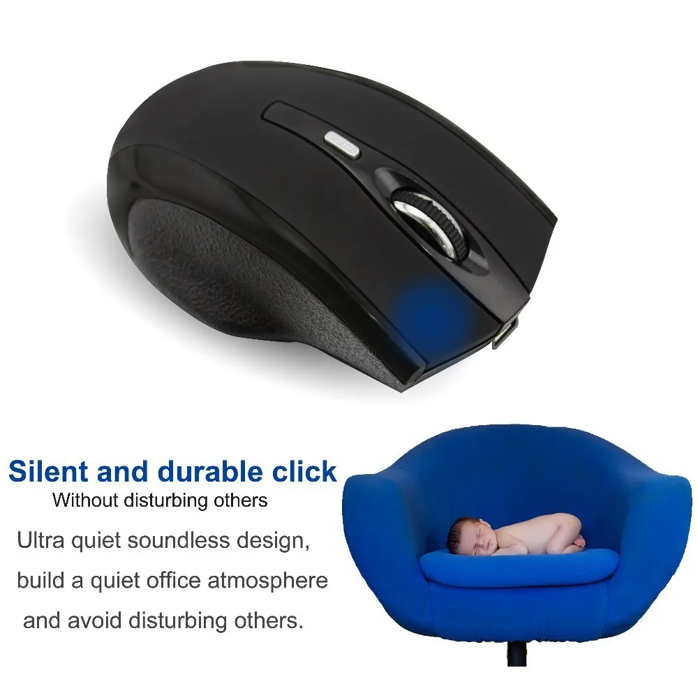CHUYI Brezžična Bluetooth Miška za ponovno Polnjenje, ki je Ergonomsko Tiho Miši 1600DPI Optična Miška Z Zapestje Ostali Mouse Pad Za Prenosni RAČUNALNIK