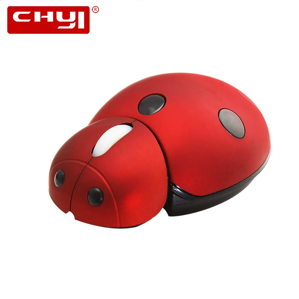 CHYI 2.4 G Wireless Mouse Srčkan Risanka Ladybug 3000 DPI, USB, Laserski Mini 3D Miši Majhna Pisarna, Računalniška Miška Otrok Darilo Za Prenosni RAČUNALNIK