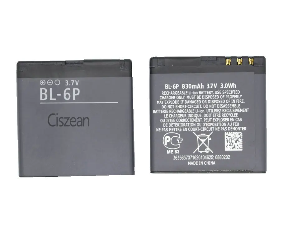 Ciszean 1x 3,7 V 830mAh BL-6P Telefon Nadomestna Baterija za Nokia 6500C 6500 Classic 7900 Prism 7900P BL 6P BL6P bl6p